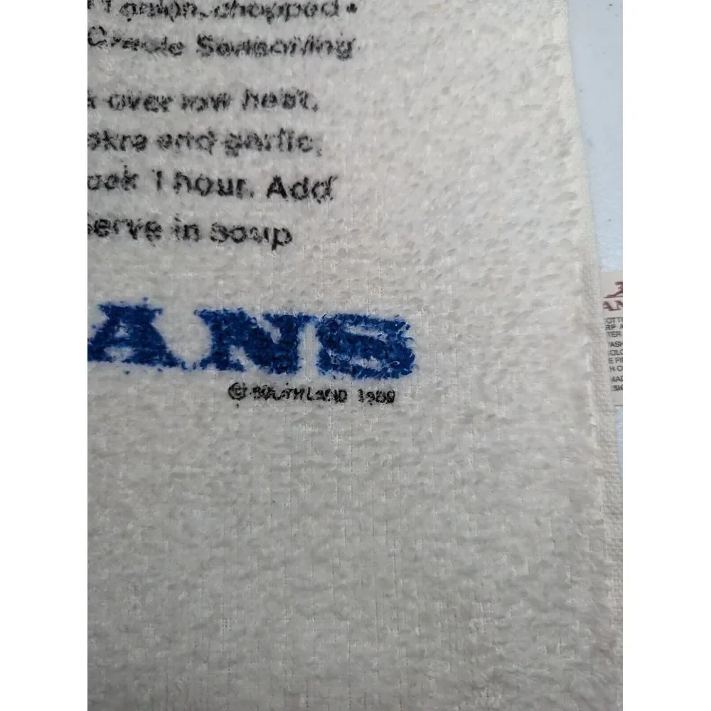 Vintage New Orleans Seafood Gumbo Recipe Kitchen Hand‎ Dish Towel Cooking 1989